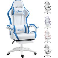 Vinsetto Racing Style Gaming Chair with Reclining Function Footrest Blue