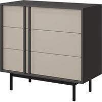 Commode Levali 107, Beige, Avec tiroirs, Nombre de tiroirs: 3, 87x93x43cm