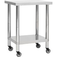 Table de travail de cuisine avec roues 80x30x85 cm Inox WLE638443 DESIGN IN