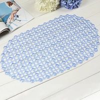 Non-Slip Bath Floor Bubble Shower Tub Mat Plastic Rubber PVC,Blue