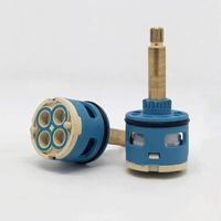 1 Keramikscheibenkartusche (35 mm), 35/40 mm Keramikkartusche, Wassermischbatterie, internes Steuerventil, praktischer blauer PP-Kunststoff (8,2 × 3,5 × 3,2 cm)