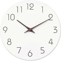 Wanduhr - 24 cm (9,5 Zoll) Batteriebetriebene, geräuschlose Wanduhr - Moderne dekorative Holzuhr für Küche, Wohnzimmer, Schlafzimmer, Büro (Weiß) A( )