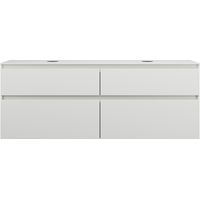 burgbad Lin20 mueble bajo para lavabo con consola, 2 huecos para