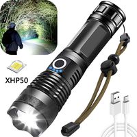 Lampe Torche LED Ultra Puissante, 1000 Lumen Lampe de Poche, Lampe Torche Rechargeable USB, 4 Modes , Pour Camping