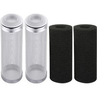 Filter protector, mesh protector, stainless steel, aquarium filter, filter inlet sponge, 16 mm, filter protector, filter protector with filter sponge for small fish, shrimp (4 pieces)