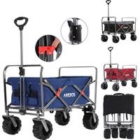 AREBOS Foldable hand truck folding trolley equipment trolley foldable up to 100 kg load capacity blue