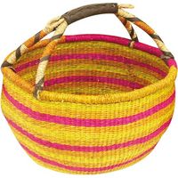 Panier Rond Jonc Sahel Tressage Artisanal En Jonc - Aubry Gaspard