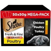 Sheba Fresh & Fine Wet Cat Food Pouches Poultry in Gravy Meg - 748347