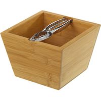 Casse-noix bambou et métal chromé - 16x16x11cm