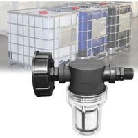 Robinet Raccord Cuve 1000 L, Articulation de Tuyau de Jardin pour Collecteurs d'eau de Pluie avec Fonction de Filtre,S60x6 Adaptateur De Réservoir d'eau IBC (1/2'' Fil extérieur)