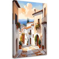 Leinwandbild Toskana farbenfrohe Straßenlandschaft 30x45
