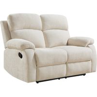 Canapé 2 places relax en tissu texturé beige TOLZANO