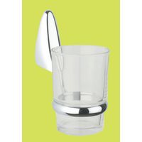 porte-brosse A dents en verre drop series en mA tal chromA et verre satinA