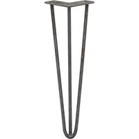 4 Gambe per Tavolo a Forcina SkiSki Legs 71cm Acciaio Naturale 3 Rebbi 10mm