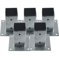 Set di 5 Ancora metallico quadrato 9x9 cm, base 15x15 cm. Ideale per pali in legno