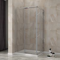 ELEGANT Shower Enclosure Corner Entry 900 x 700 mm Square Sliding Shower Enclosure Cubicle