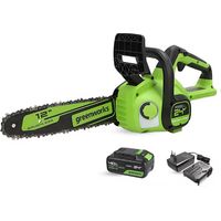 Greenworks – tronçonneuse compacte sans fil 24V 12 pouces, idéale pour le nettoyage des tempêtes, l'élagage et le bois de chauffage/12 + d'outils compatibles