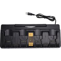 Chargeur de batterie pour outils électriques à 4 ports, Station de charge Lithium-Ion DCB104 DCB127 DCB182 DCB184 DCB200, prise ue noire