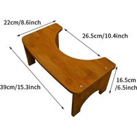 Tabouret de toilette, tabouret de toilette en bambou, tabouret de toilettes robuste en forme de C, siège de toilette antidérapant, repose-pieds pour la maison et la salle de bain