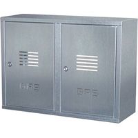 Doppelter Gaszählerkasten aus verzinktem Blech - H 750 x B 980 x T 240 mm