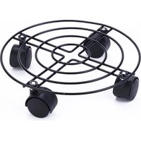 Soporte rodante para macetas, edición negra, Ø 25 x 6 cm Soporte rodante para macetas de interior Soporte rodante de acero con revestimiento y borde negros Capacidad de carga 60 kg