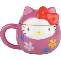 Tazza in ceramica KONIX Hello Kitty 3D Daruma 320 ml rosa con coperchio