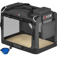 Dog carrier folding transport box size m 60x42x44cm washable blanket