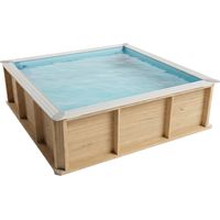 Piscine hors sol en bois naturel massif 2x2m – Couverture automatique – Hauteur d’eau réglable 40-60cm – Fabrication française – Procopi