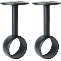 Supporto per asta per tenda, supporto per asta per guardaroba con viti, montaggio a soffitto per tende e guardaroba, acciaio inossidabile nero opaco, diametro 32 mm, 2 pezzi
