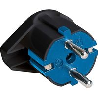 Schuko-Stecker mit seitlichem Ausgang, 16 A, 250 V, t/tl, 4,8 mm, Schwarz, Solera 6566N