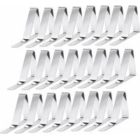 Lot de 24 pinces à nappe en inox – Clips de table 7.5 x 4.5 cm – Fixation efficace pour événements et pique-niques – Argent