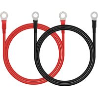 3.3FT 12V/24V Battery Ring Terminal Connectors Cable,1 Pair M8 10AWG Car Battery Cable for Automotive, Marine, Solar,Solar,RV,Motorcycle