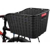 Rear Bike Basket for Rack, Rattan-Style, Reflector, 18L