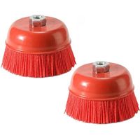 Lntyq 2 Pièces Brosse Metallique pour Perceuse M14, Brosse Nylon,Brosse Perceuse Nettoyage,Brosse Nylon pour Meuleuse,pour Nettoyage et Polissage du Métal,75 mm