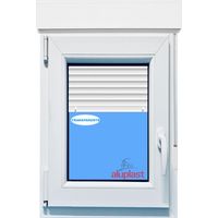 Ventana PVC 700x1155 Blanca Oscilobatiente Izquierda con Persiana Vidrio Transparente