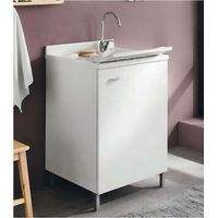 Lavatoio da interno 45x50 cm ad 1 anta (apertura a destra) con asse in termoplastico bianco 7006PRIMA