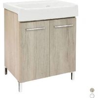 MEUBLE LAVABO AVEC LAVABO EN CÉRAMIQUE 2 PORTES Dimensions : Blanc classique - LxP 75x50 cm