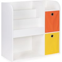 Bibliothèque blanche pour enfants avec compartiments et bacs