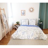Parure de lit en satin de coton esprit printanier Blanc 240x220 cm