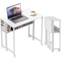 80 cm Drop Leaf Writing Work Desk - White