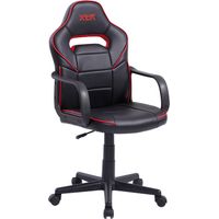 Fauteuil pivotant en simili cuir noir Xtr Junior - Détails rouges.
