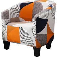 Fodera per poltrona cabriolet stampata, fodera per divano con motivo geometrico, fodera per poltrona Relax Club Tub Chair elasticizzata, poliestere FDC