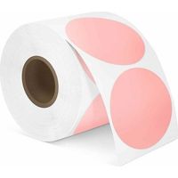 (800 étiquette, rose) 1 x étiquette ronde thermique directe rose, étiquette ronde autocollante, étiquette d'expédition résistante aux rayures, à l'eau, à la saleté, à la poussière et à l'huile