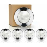 Lot de 5 Spots encastrables pour mobilier G4 12V Compatibles LED Cable 2 m Couleur - Chrome - 10 Watts