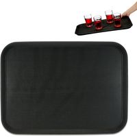 Relaxdays Plateau de service, surface antidérapante, forme rectangulaire, restaurant, LxP: 56 x 41 cm, noir