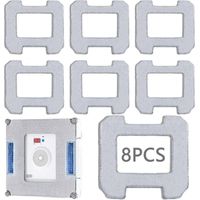 8Pcs Chiffons de Nettoyage pour Ecovacs Winbot,Serpillère Rechange Avec Ecovacs Winbot,Serpillère de Rechange Lavable,W1 Pro Serpillère Rechange,pour Winbot W1 W1 Pro(Gris Clair)-Crezuo