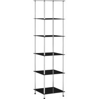 vidaXL Étagère 6 niveaux Noir 40x40x160 cm Verre trempé