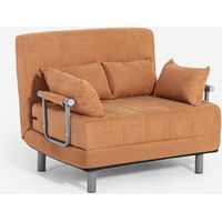 Le Roi Du Relax – Fauteuil convertible en tissu 100 x 75 x 80 cm – Structure en tube d'acier – 4 coussins confort – Design moderne pour petits espaces