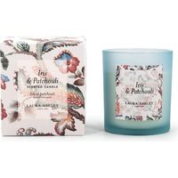 Vela aromática Laura Ashley Iris & Patchouli, (alto x ancho x fondo): 10 x 9 x 9 cm, cristal, cera de parafina, regalo