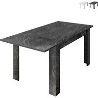 Tavolo da pranzo allungabile effetto marmo 90x137-185cm moderno Auris - Nero